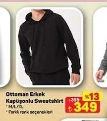 Ottoman Erkek Kapüşonlu Sweatshirt M/L/Xl