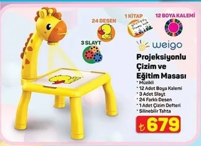 Weigo Projeksiyonlu Çizim Ve Eğitim Masası