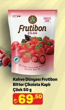 Kahve Dünyası Frutibon Bitter Çikolata Kaplı Çilek 50 G