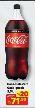 Coca-Cola Zero Gazlı İçecek 2,5 L