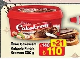Ülker Çokokrem Kakaolu Fındık Kreması 500 G