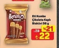 Eti Kombo Çikolata Kaplı Bisküvi 56 G