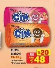 Eti Cin Bisküvi 13X25 G