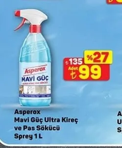 Asperox Mavi Güç Ultra Kireç Ve Pas Sökücü Sprey 1 L