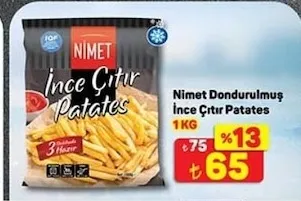 Nimet Dondurulmuş İnce Çıtır Patates 1 Kg