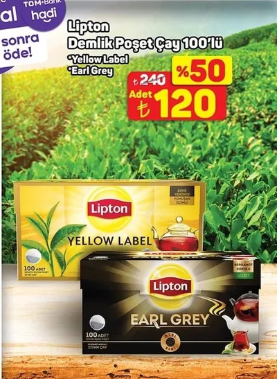 Lipton Demlik Poşet Çay 100'Lü Yellow Label