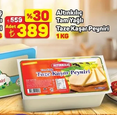 Altınkılıç Tam Yağlı Taze Kaşar Peyniri 1 Kg