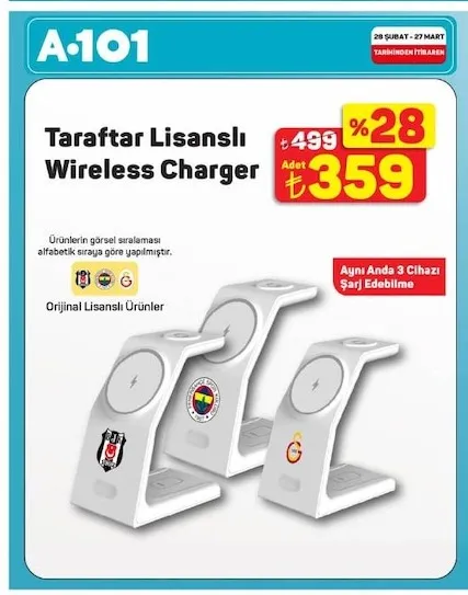 Taraftar Lisanslı Wireless Charger