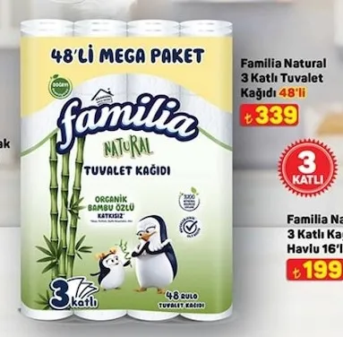 Familia Natural 3 Katlı Tuvalet Kağıdı 48'Li
