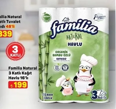 Familia Natural 3 Katlı Kağıt Havlu 16'Lı