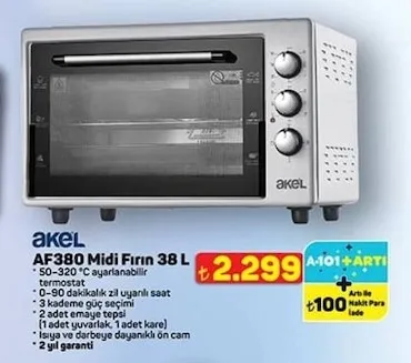 Akel Af380 Midi Fırın 38 L