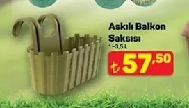 Askılı Balkon Saksısı 3,5 L