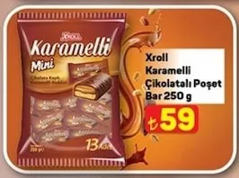 Xroll Karamelli Çikolatalı Poşet Bar 250 G