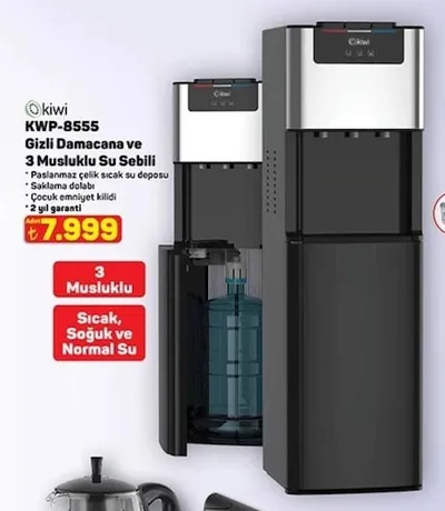 Kiwi Kwp-8555 Gizli Damacana Ve 3 Musluklu Su Sebili