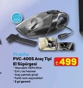 Piranha Pvc-4005 Araç Tipi El Süpürgesi