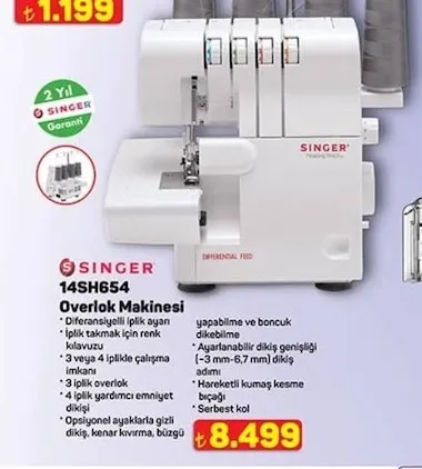 Singer 14Sh654 Overlok Makinesi