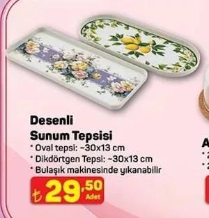 Desenli Sunum Tepsisi