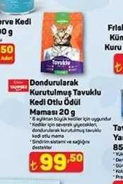 Dondurularak Kurutulmuş Tavuklu Kedi Otlu Ödül Maması 20 G
