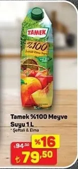 Tamek %100 Meyve Suyu 1 L