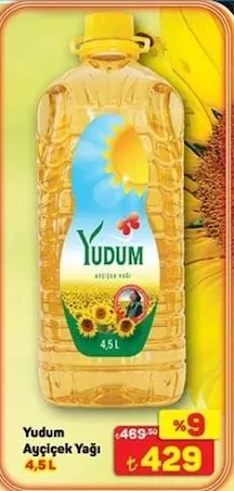 Yudum Ayçiçek Yağı 4,5 L