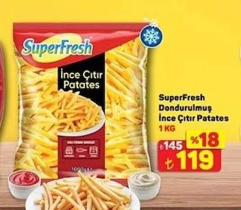 Superfresh Dondurulmuş İnce Çıtır Patates 1 Kg