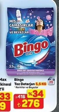 Bingo Toz Deterjan 5,5 Kg