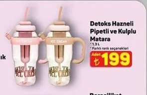 Detoks Hazneli Pipetli Ve Kulplu Matara 1.3L