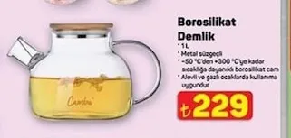 Borosilikat Demlik 1L