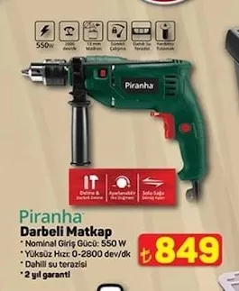 Piranha Darbeli Matkap