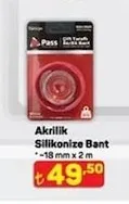 Pass Akrilik Silikonize Bant *-18 Mm X 2 M