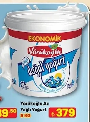 Vörükoğlu Az Yağlı Yoğurt 9 Kg