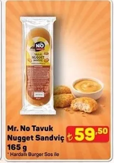 Mr. No Tavuk Nugget Sandviç 165 G