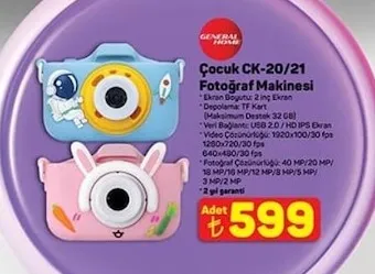 General Home Çocuk Ck-20/21 Fotoğraf Makinesi