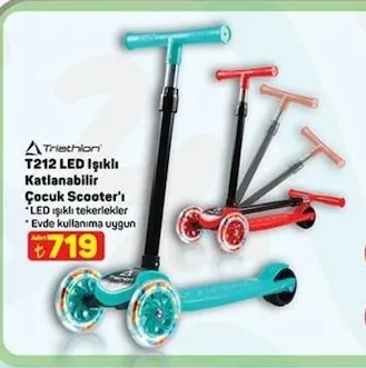 Triathlon T212 Led Işıklı Katlanabilir Çocuk Scooter'I