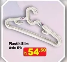 Plastik Slim Askı 6'Lı