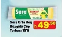 Sera Orta Boy Büzgülü Çöp Torbası 15'Li