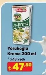Yörükoğlu Krema 200 Ml