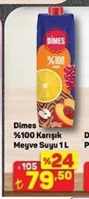 Dimes %100 Karışık Meyve Suyu 1 L