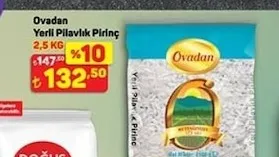 Ovadan Yerli Pilavlık Pirinç 2,5 Kg