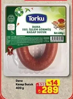 Torku Dana Isıl İşlem Görmüş Kasap Sucuk 400 G