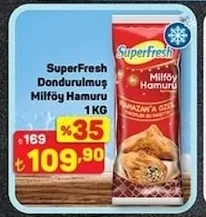 Superfresh Dondurulmuş Milföy Hamuru 1 Kg