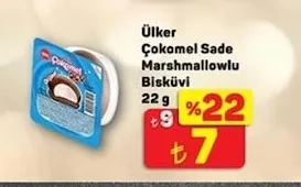 Ülker Çokomel Sade Marshmallowlu Bisküvi 22G