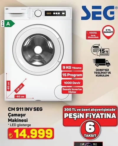 Cm 911 Inv Seg Çamaşır Makinesi
