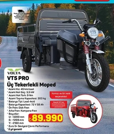 Volta Vt5 Pro Üç Tekerlekli Moped
