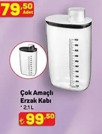 Çok Amaçlı Erzak Kabı 2.1 L
