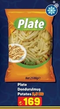 Plate Dondurulmuş Patates 2,5 Kg