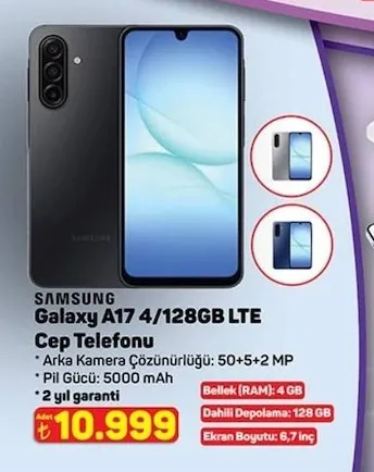 Samsung Galaxy A17 4/128Gb Lte Cep Telefonu