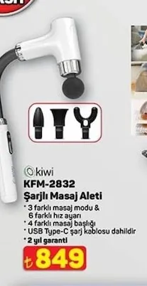 Kiwi Kfm-2832 Şarjlı Masaj Aleti