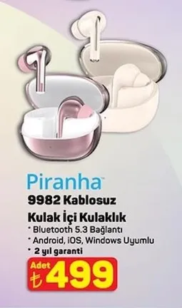 Piranha 9982 Kablosuz Kulak Içi Kulaklık