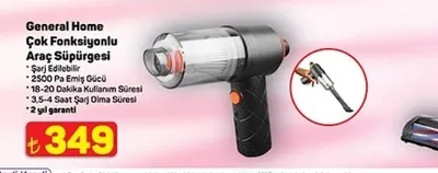 General Home Çok Fonksiyonlu Araç Süpürgesi